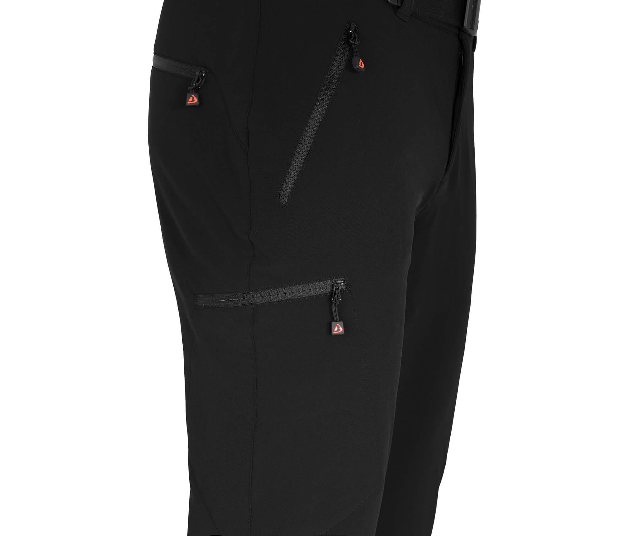 Bergson Outdoorhose VARBERG Herren Winter Wanderhose, aus recyceltem Polyester, Kurzgrößen, schwarz