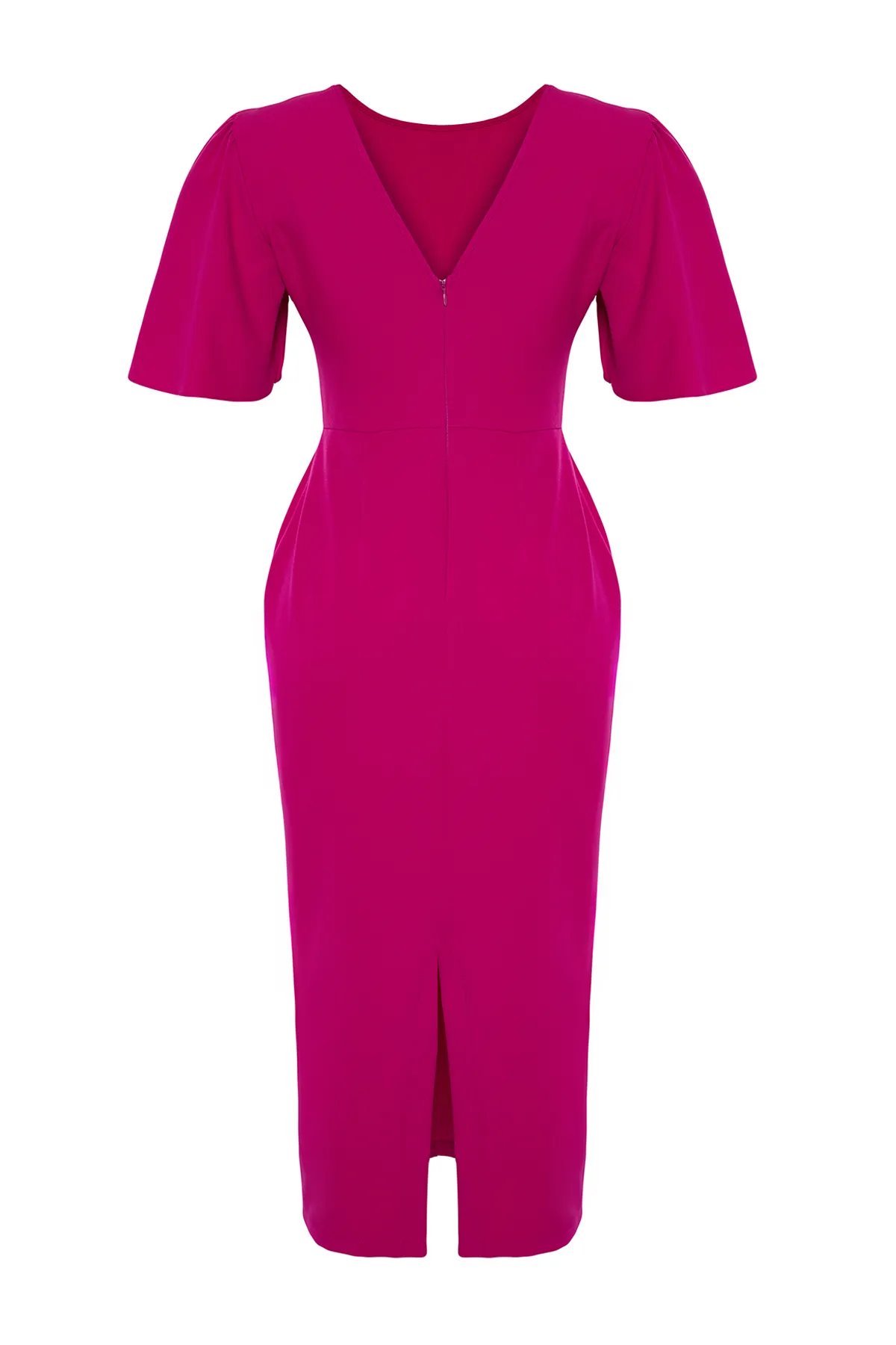 Trendyol Collection  Gewebtes Midikleid in Fuchsia TWOSS24EL00659