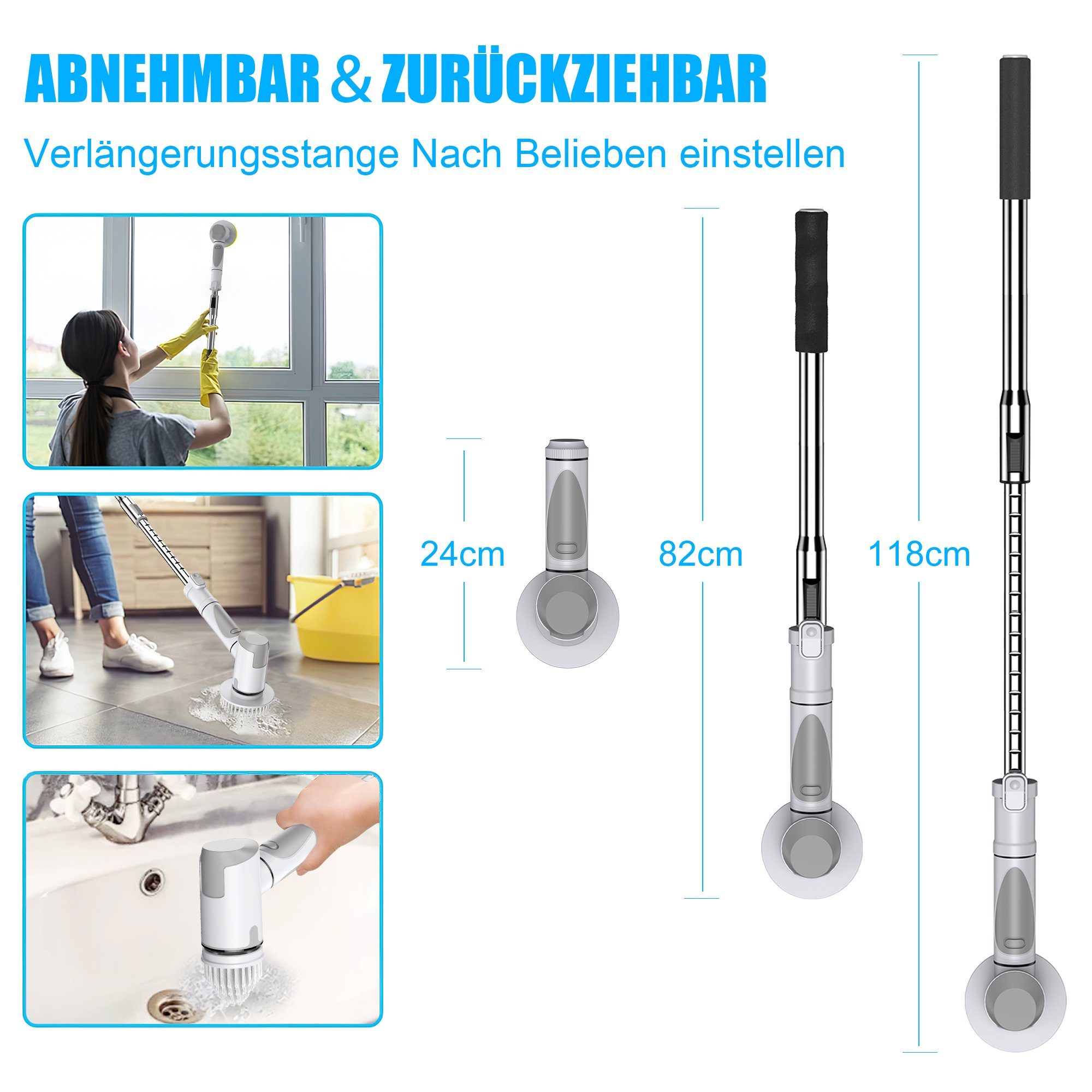 Vbrisi Reinigungsbürste Elektrische Reinigungsbürste Spin schrubber aufladbar felgenbürste
