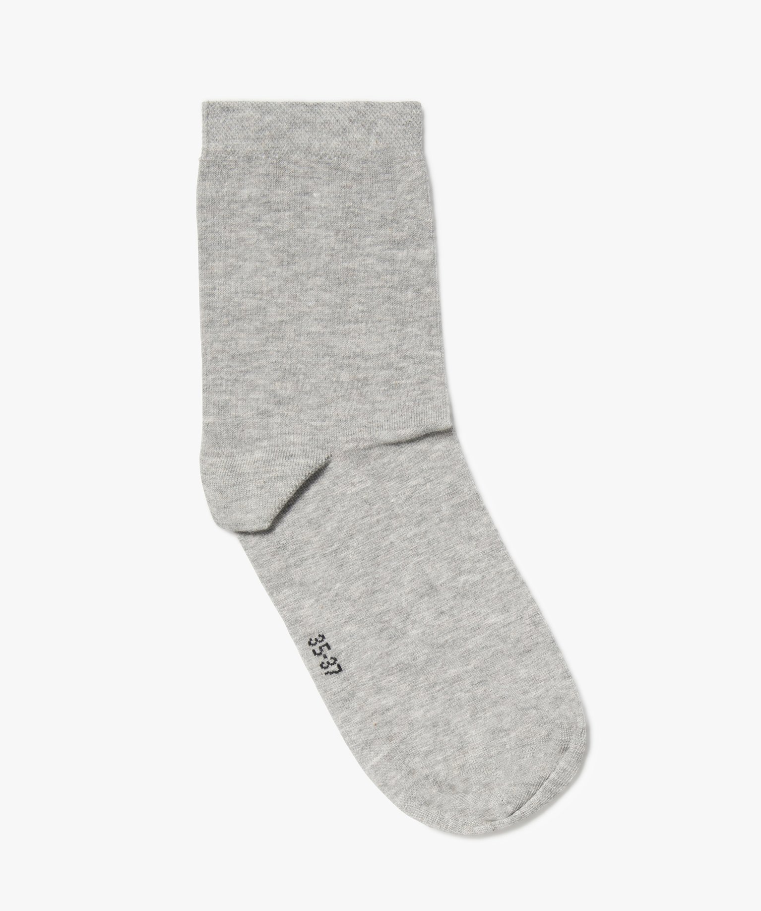 Chaussettes mi-hautes avec coutures plates femme (lot de 2) gris | GEMO