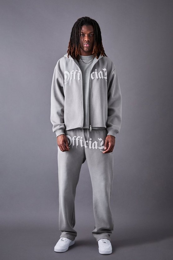 Oversize Trainingsanzug mit Reißverschluss und Print