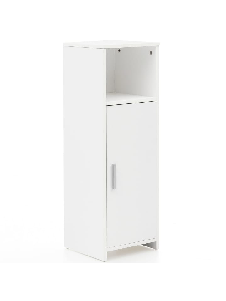 KADIMA DESIGN Badschrank 30 x 95,5 x 30 cm weiß Holz mit Tür und Ablagefach, günstig kaufen onesize
