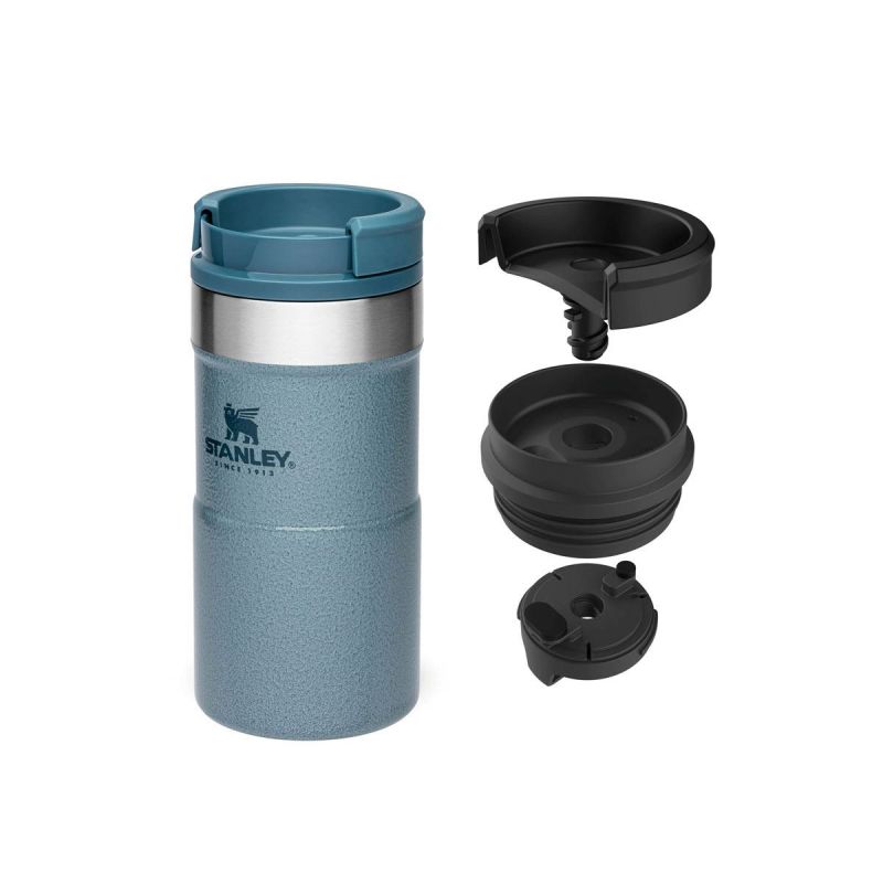 Thermo-Fahrradflasche, Stanley Classic Neverleak Travel Mug 8.5oz \/ 250ml Hammertone Ice