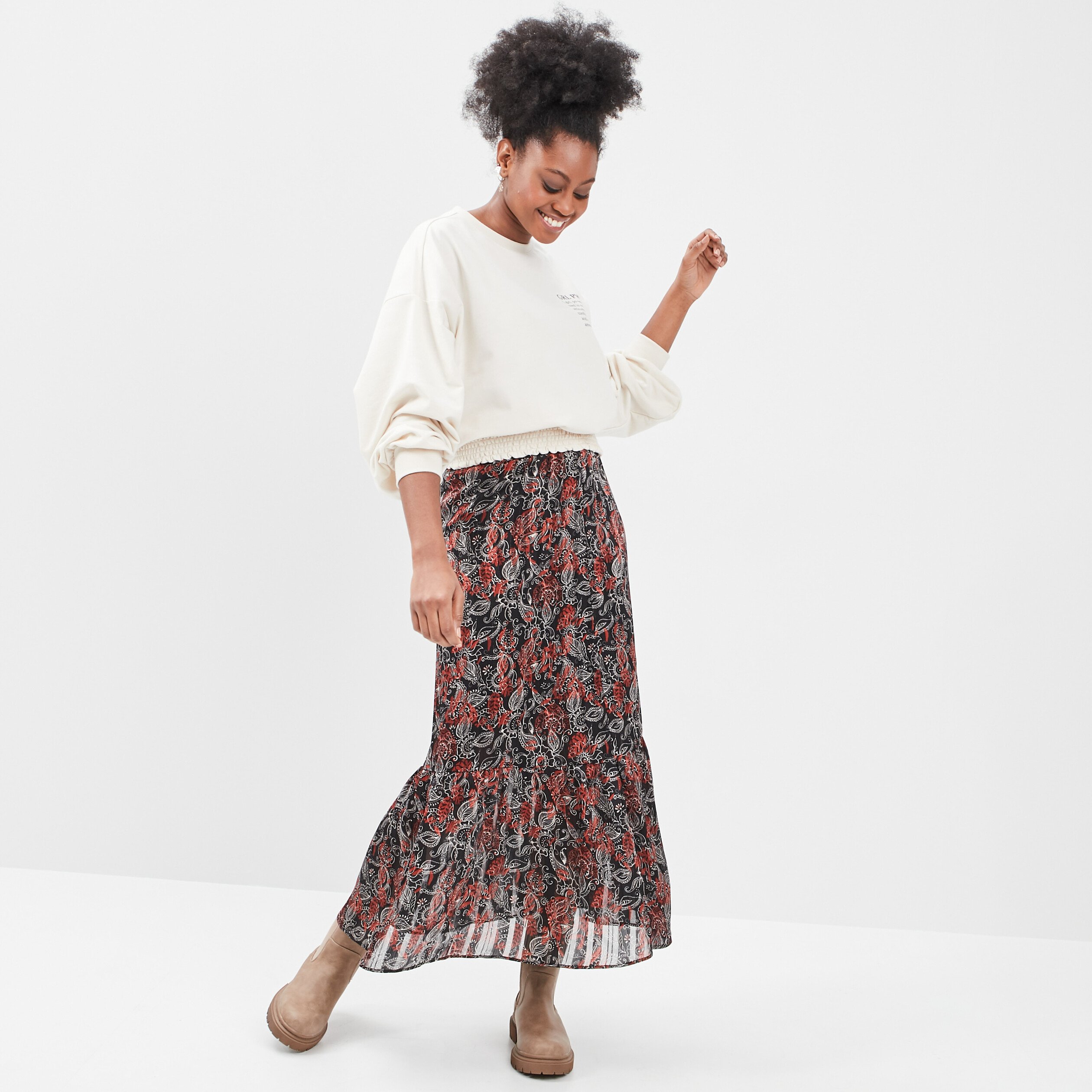 Sweat manches longues Liberto ivoire femme | La Halle