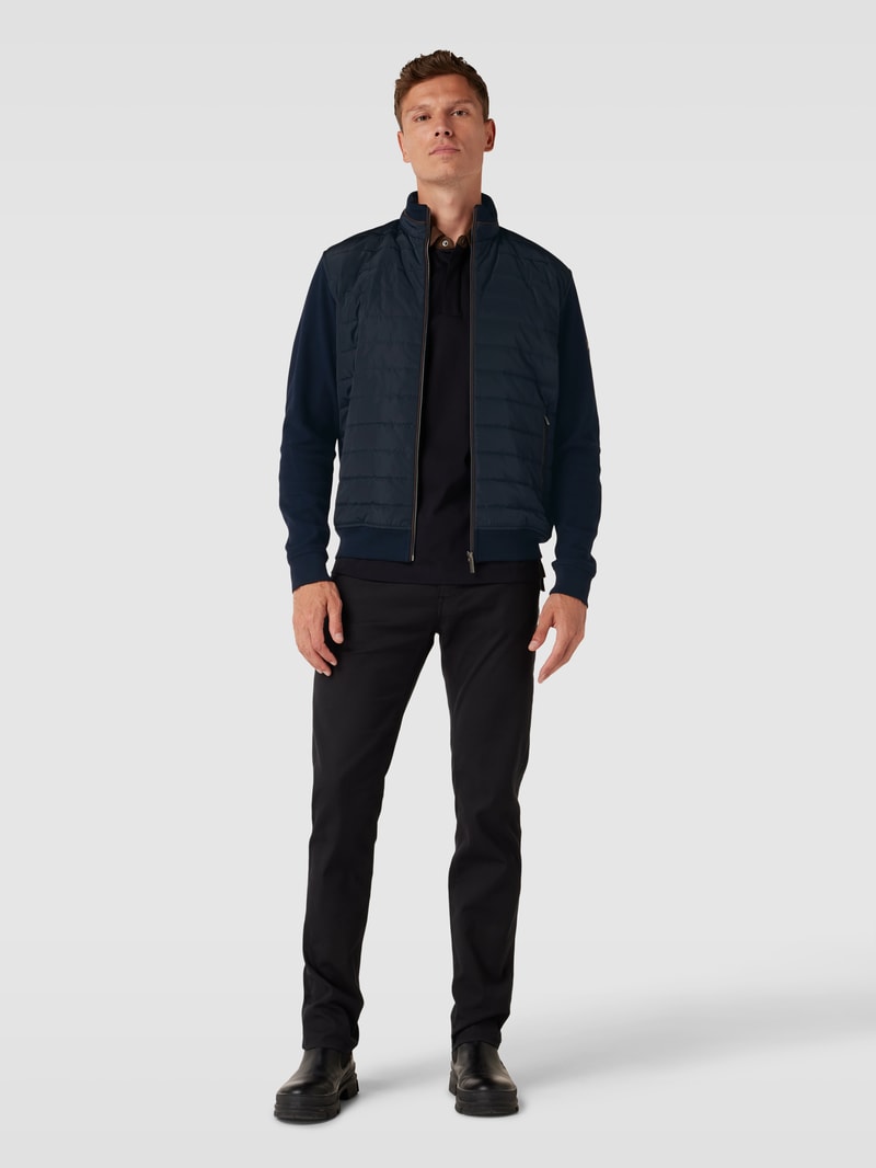 Sweatjacke mit Label-Details in marineblau