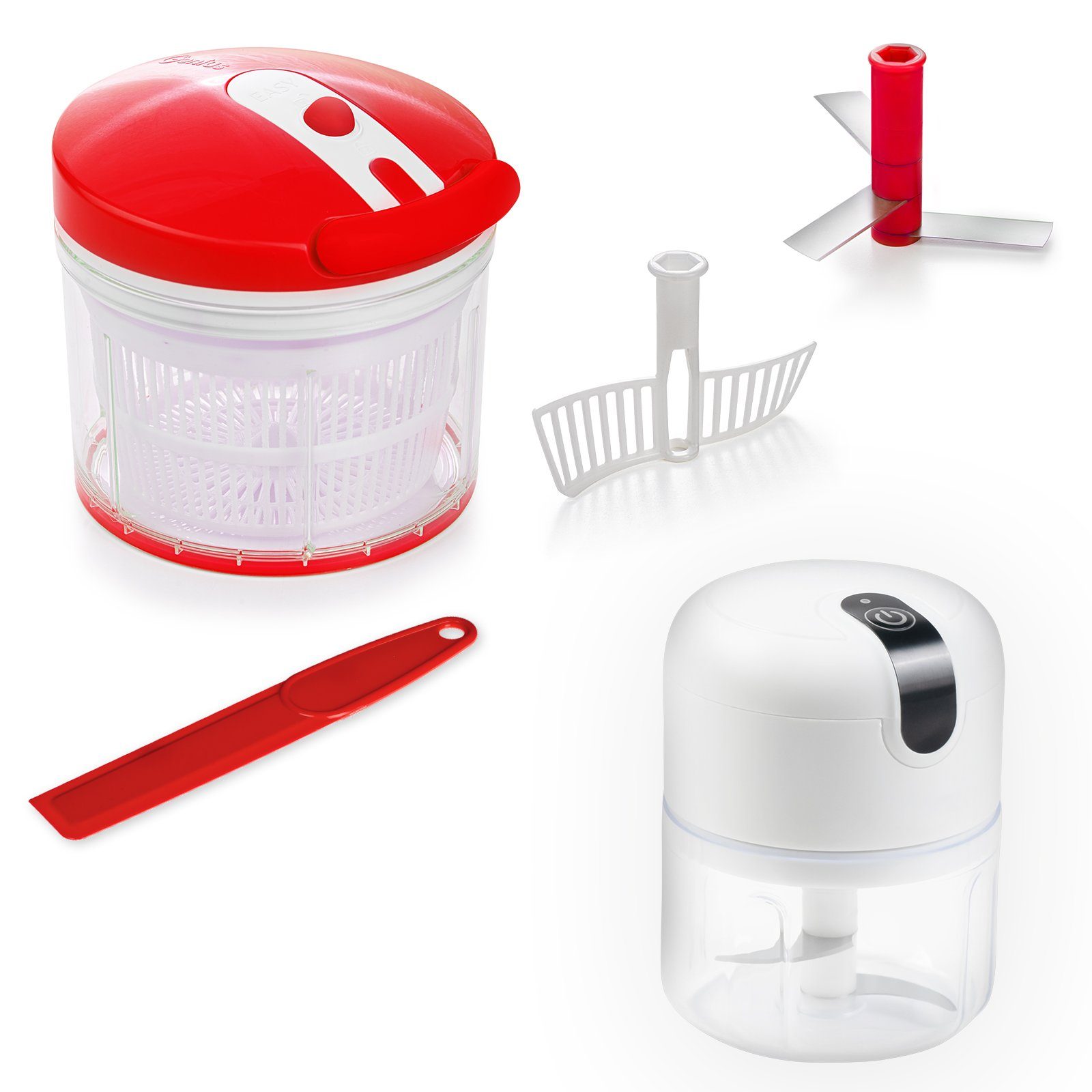 Genius Kompakt-Küchenmaschine Choptastic Pro, Zerkleinerer inkl. Nicer Dicer Twist, Set 10-tlg.