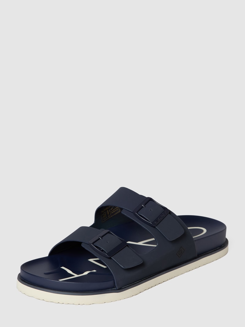 Sandalen mit Dornschließen in dunkelblau