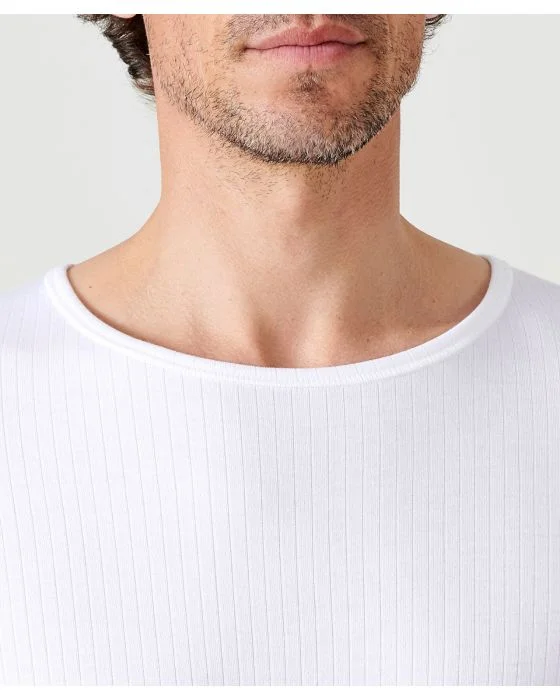 T-shirt côte Richelieu, col rond Thermolactyl
