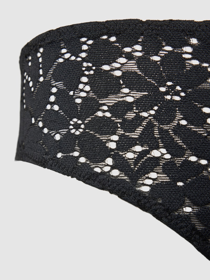 Slip mit Lochmuster in schwarz