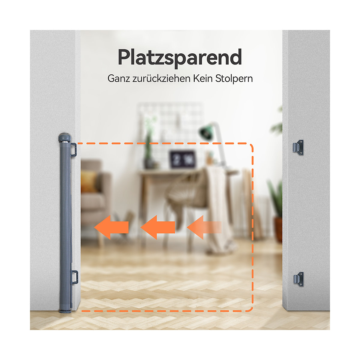 Einziehbare Schutztür Türschutzgitter 0-140cm