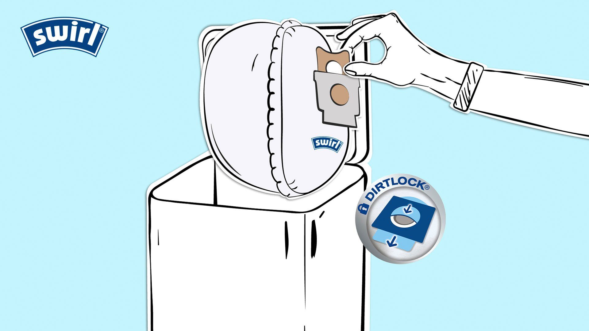 Swirl Staubsaugerbeutel ROB 1®, für iRobot Clean Base Automatische Absaugstation, 4er-Pack