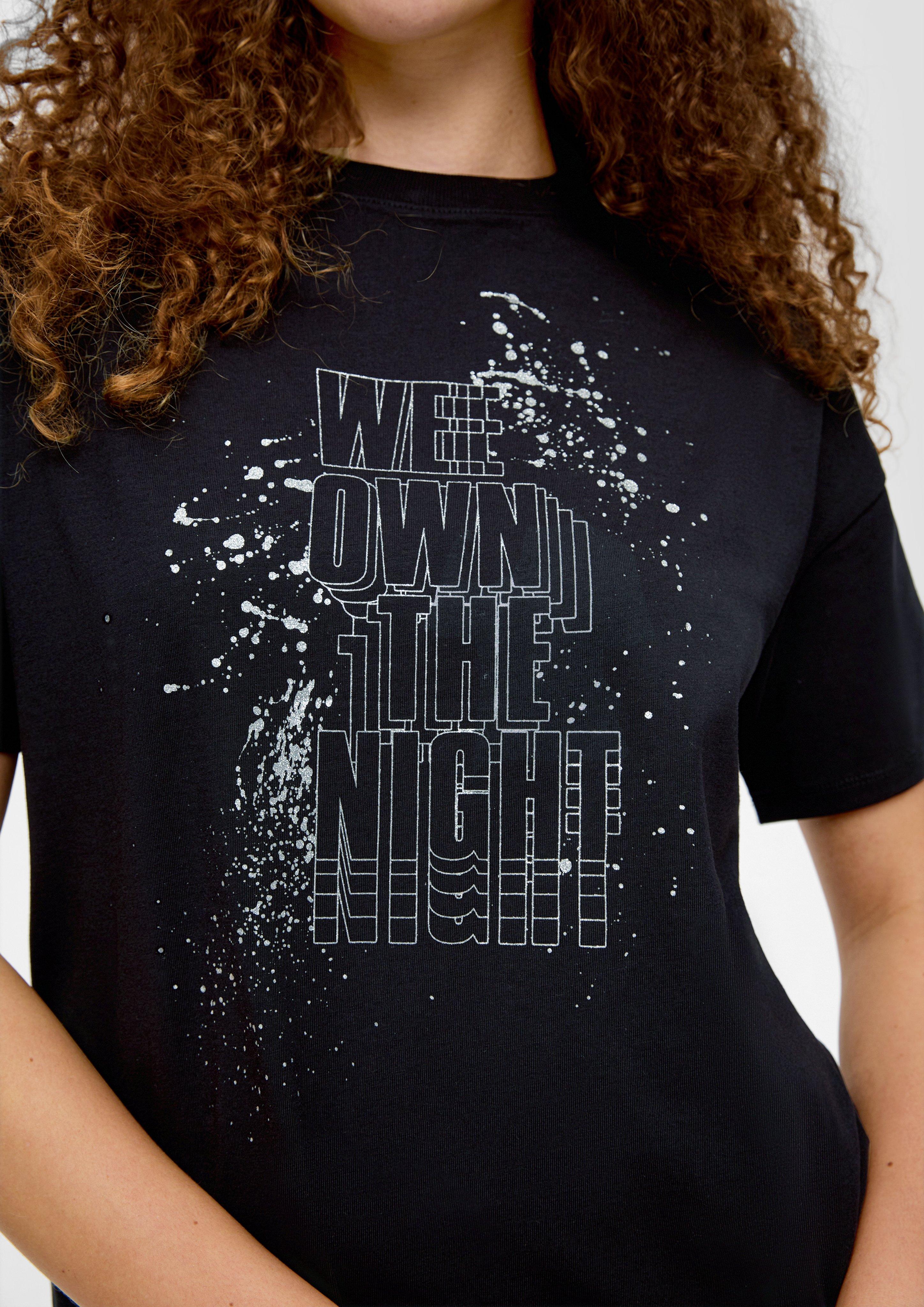 Baumwollshirt mit Glitzer-Print  2138421-99D0