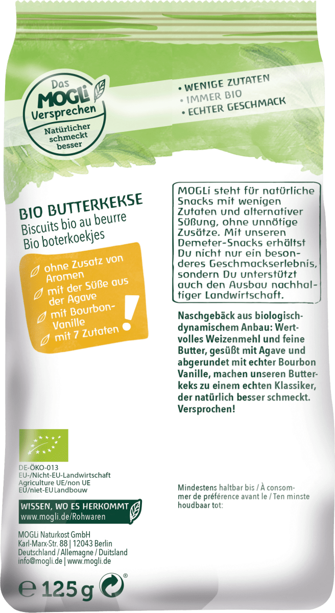 Kinderkekse Butter Kekse ab 3Jahren, 125 g