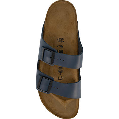 BIRKENSTOCK, Pantoletten, Leder, Schmale Passform, blau