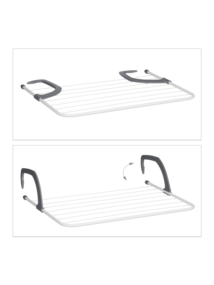 relaxdays 2 x Hängetrockner in Weiß/ Grau - (B)63 x (H)15 x (T)67 cm günstig kaufen onesize