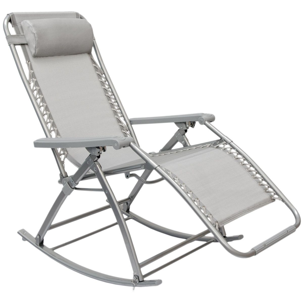 AMANKA 170 x 70 grau Schaukelstuhl Relaxstuhl