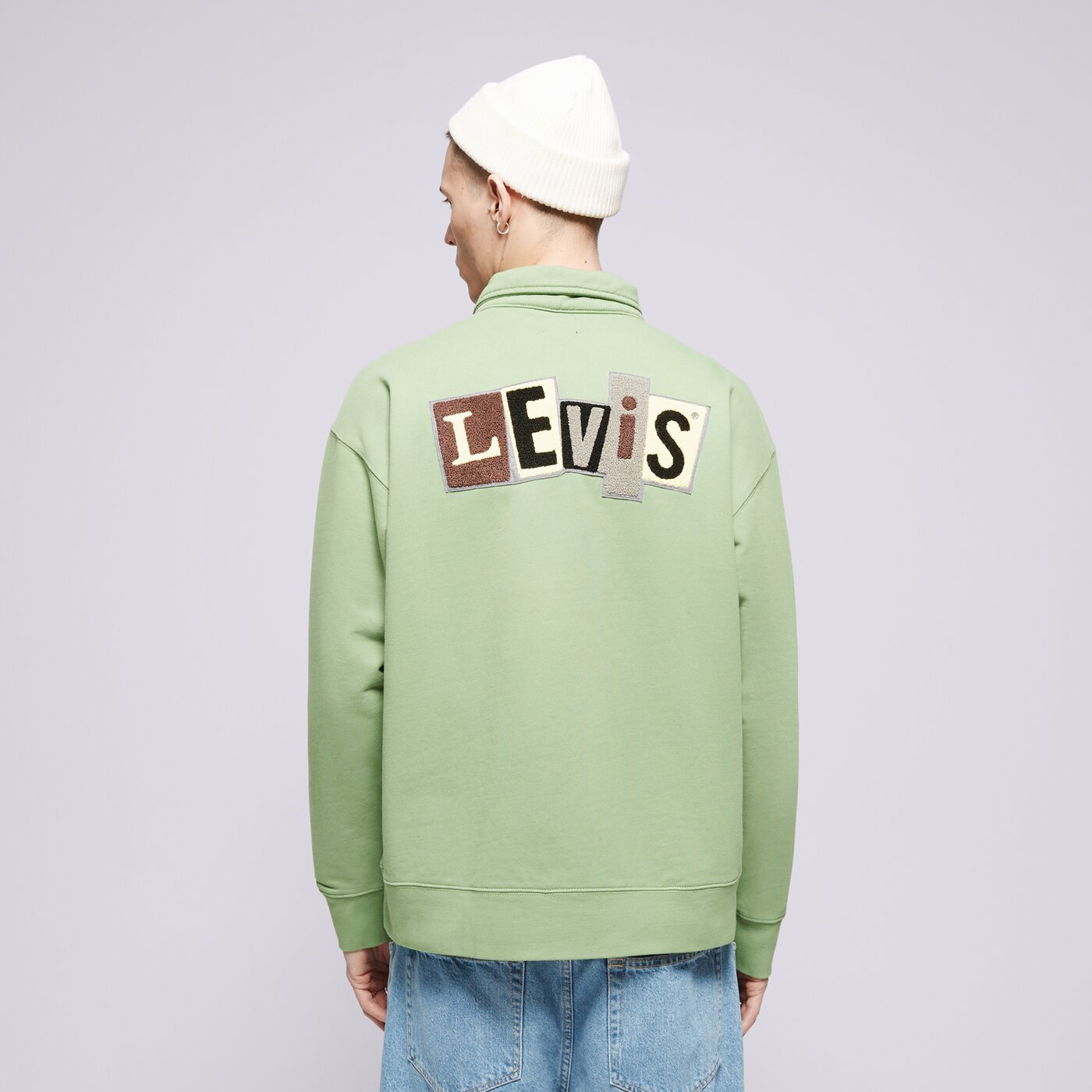 LEVI'S SWEATSHIRT SKATE NEW QUARTER ZIP GREENS Grün