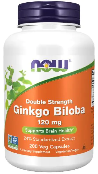 Now Foods Ginkgo Biloba Dupla Potência 120 mg, Cápsulas