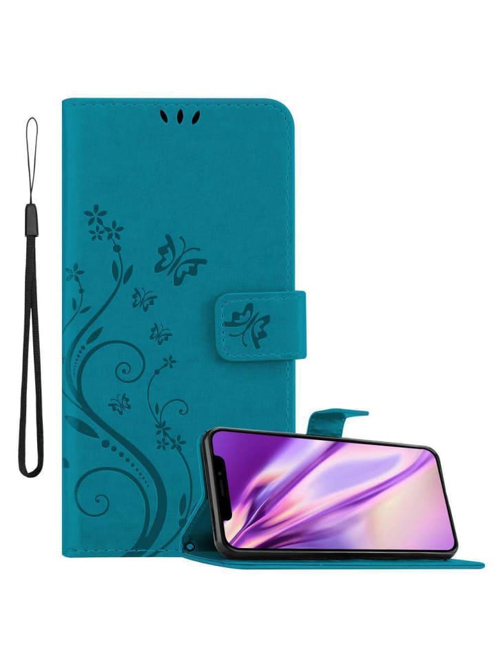 cadorabo Hülle für Apple iPhone 11 PRO MAX Blumen Design in FLORAL BLAU günstig kaufen onesize