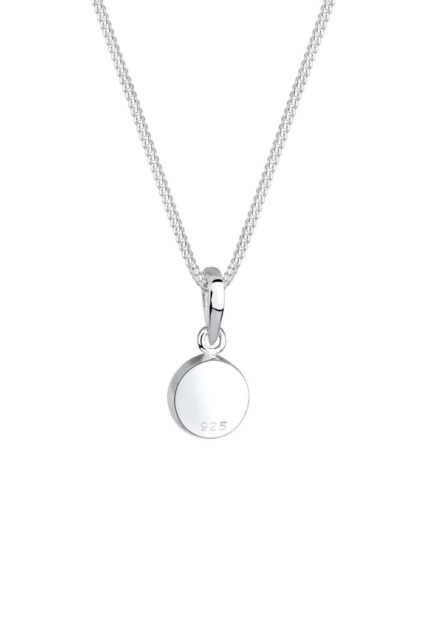Elli Femmes Pendant Rond with Pierre de Lune en Argent Sterling 925
