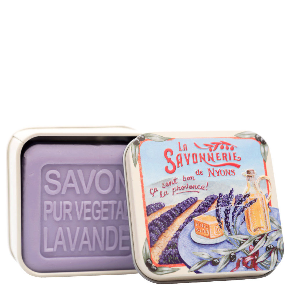 La savonnerie de nyons Savon 100g Lavande et Boîte Métal Champs Savon
