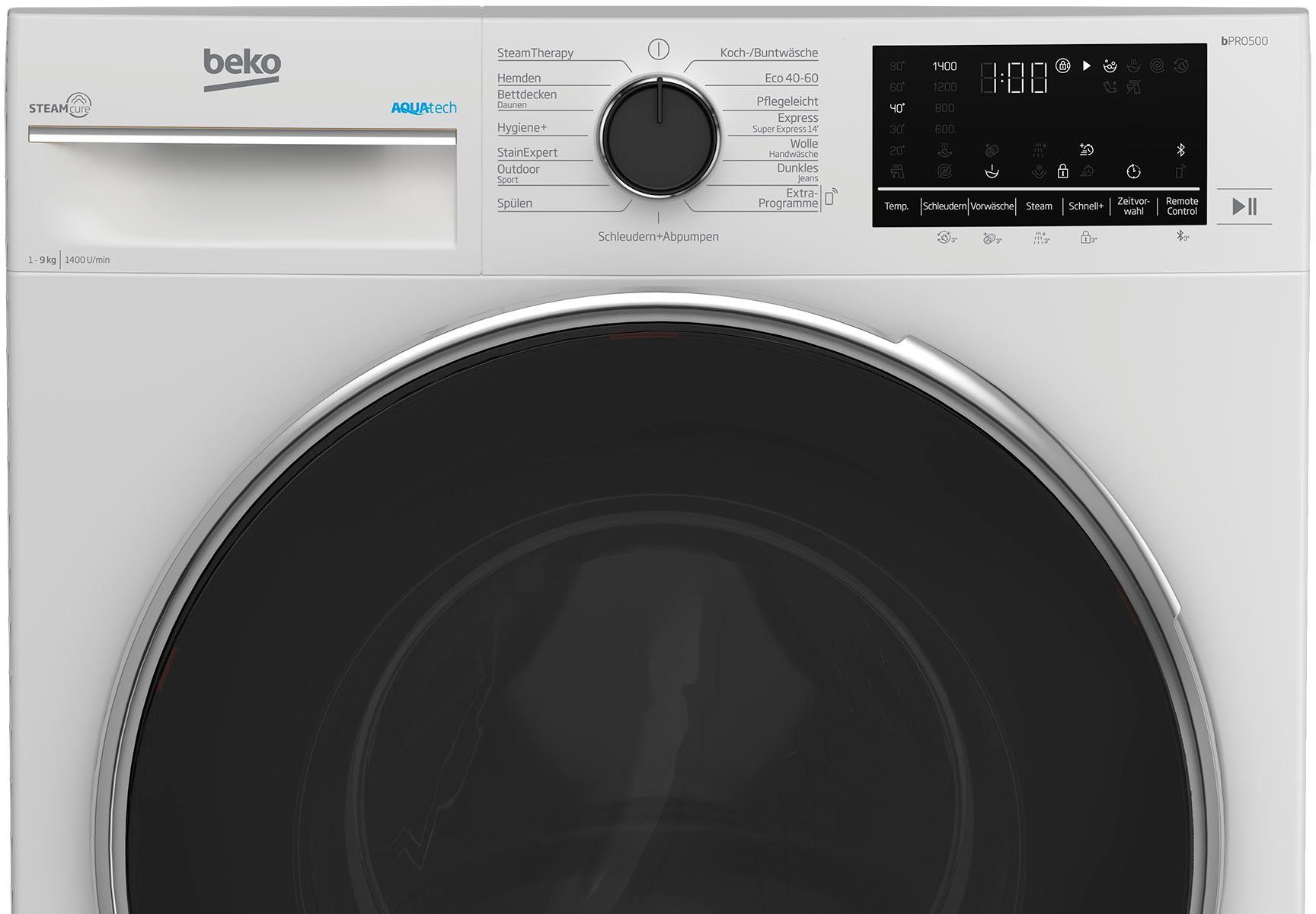 BEKO Waschmaschine B5WFT594138W, 9 kg, 1400 U/min