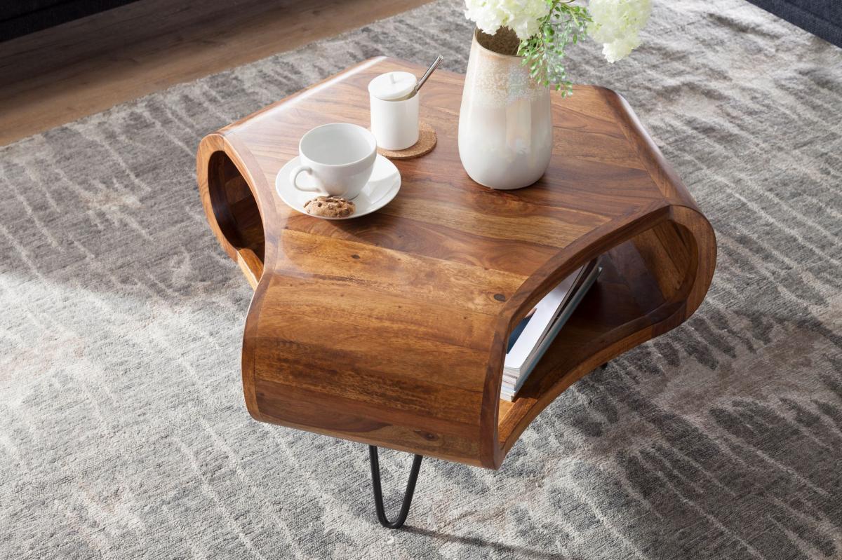 Wohnling Couchtisch Sheesham 60x60x35 cm