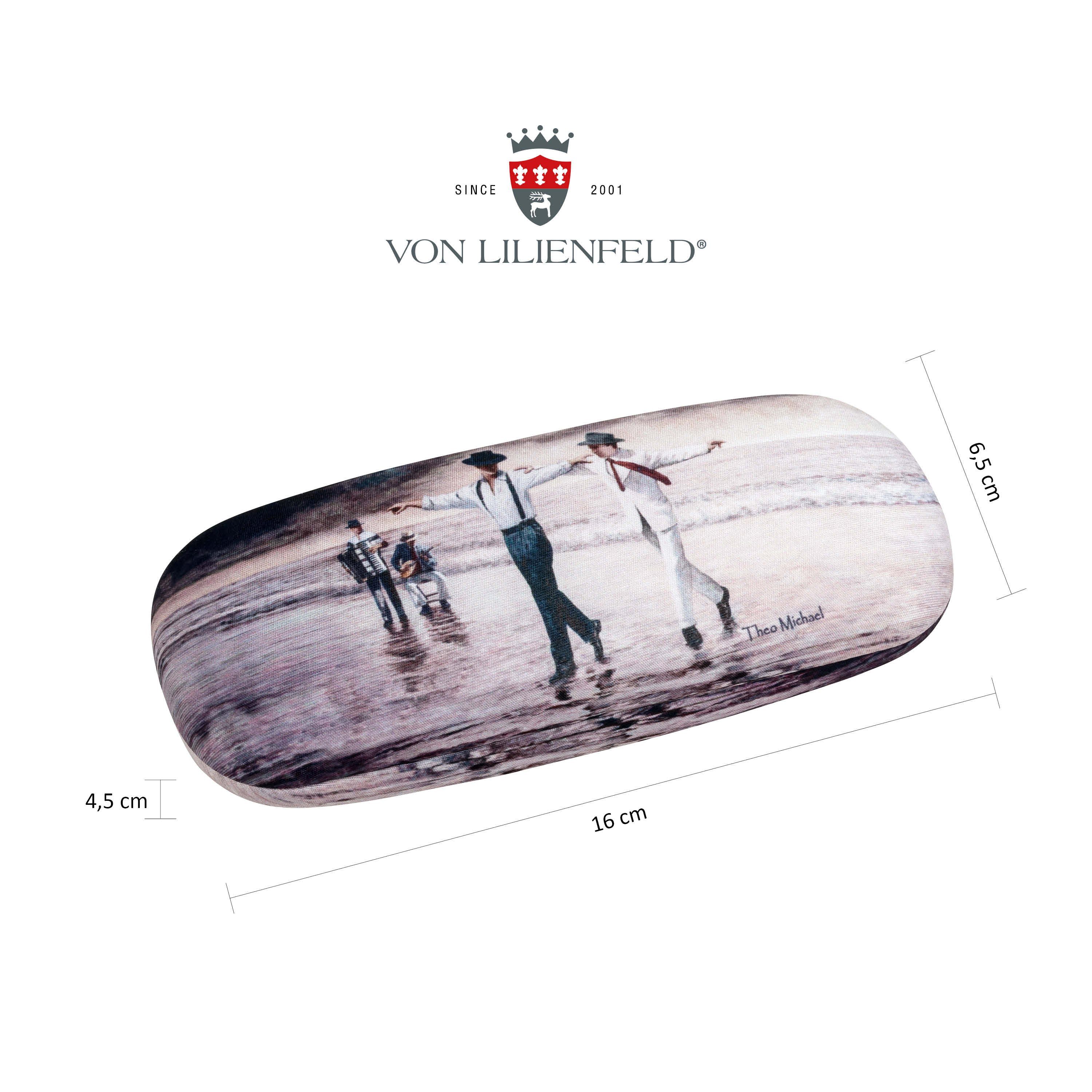 von Lilienfeld Brillenetui Brillenetui Theo Michael: Sirtaki Motiv Kunst Brillenbox, stabiles mit Mikrofaser bezogenes Hardcase