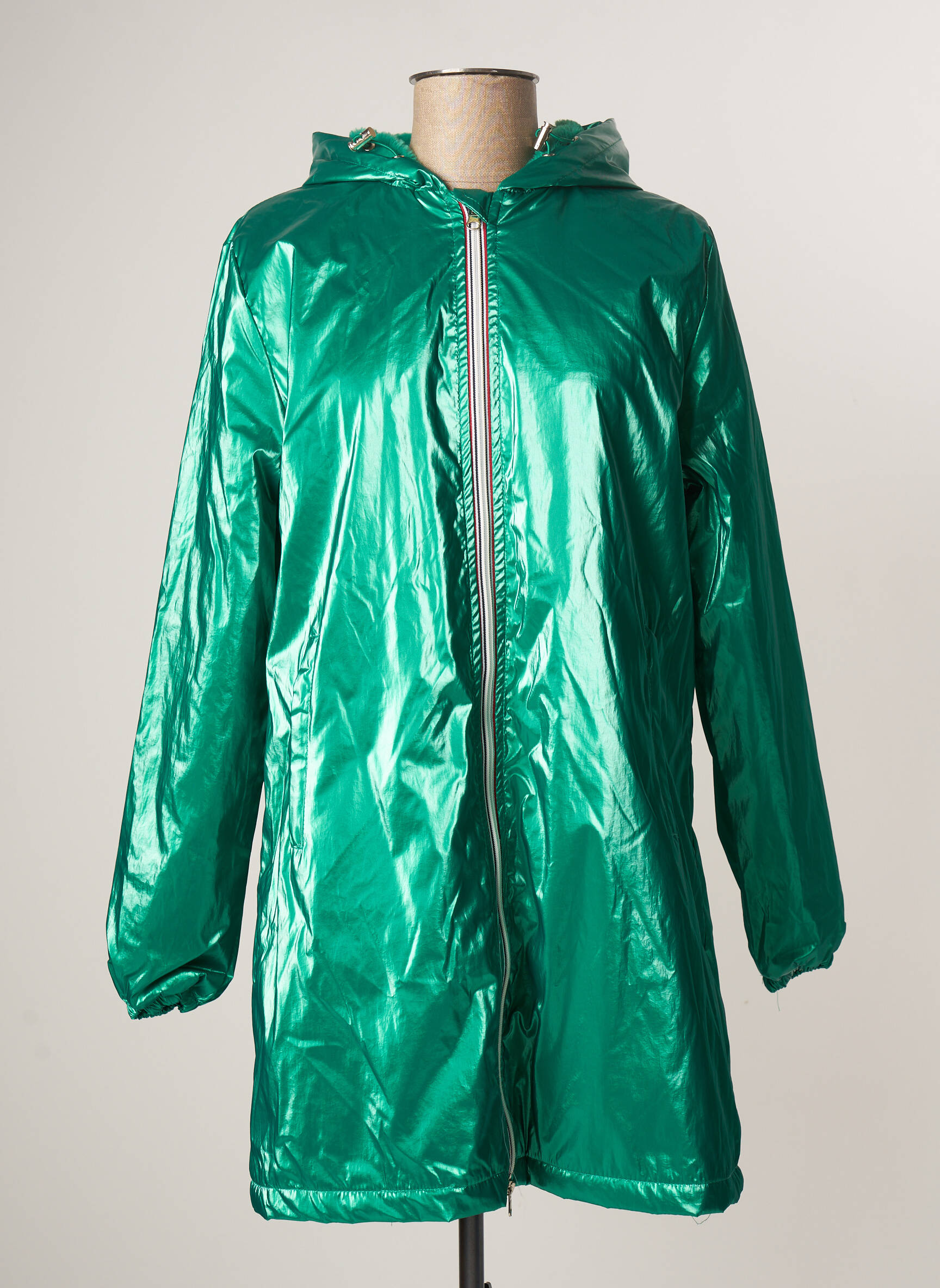 Gold Silver Impermeables Trenchs Femme couleur vert