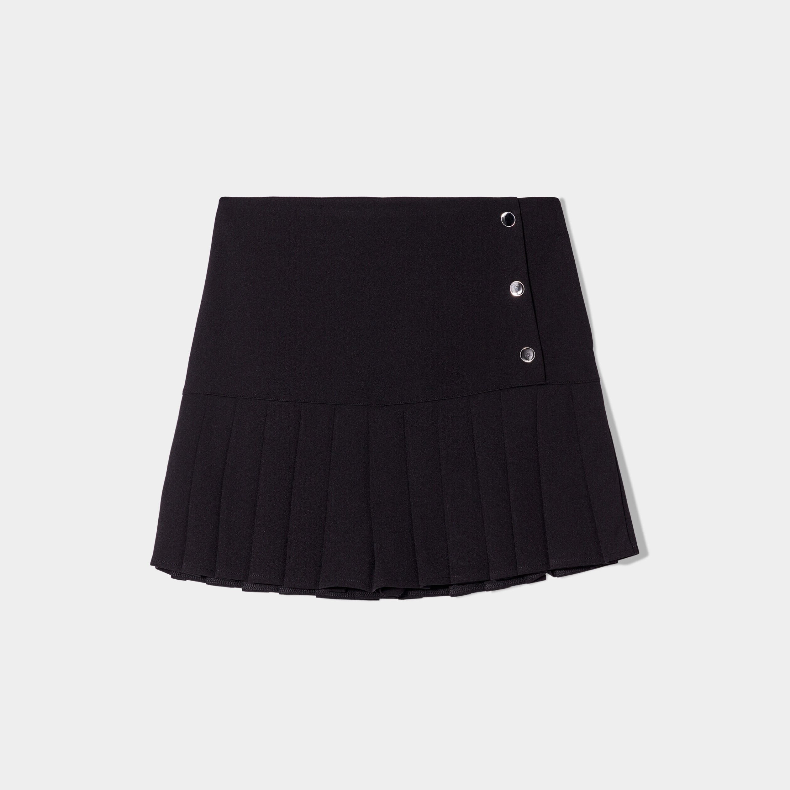 Jupe trapèze plissée noir femme | Cache Cache