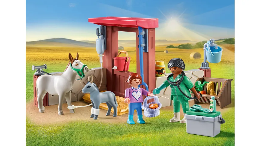 PLAYMOBIL 71471 - Country - Tierarzteinsatz bei den Eseln