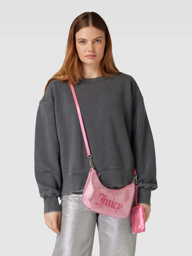 Hobo Bag mit Allover-Ziersteinbesatz Modell 'HAZEL' in pink