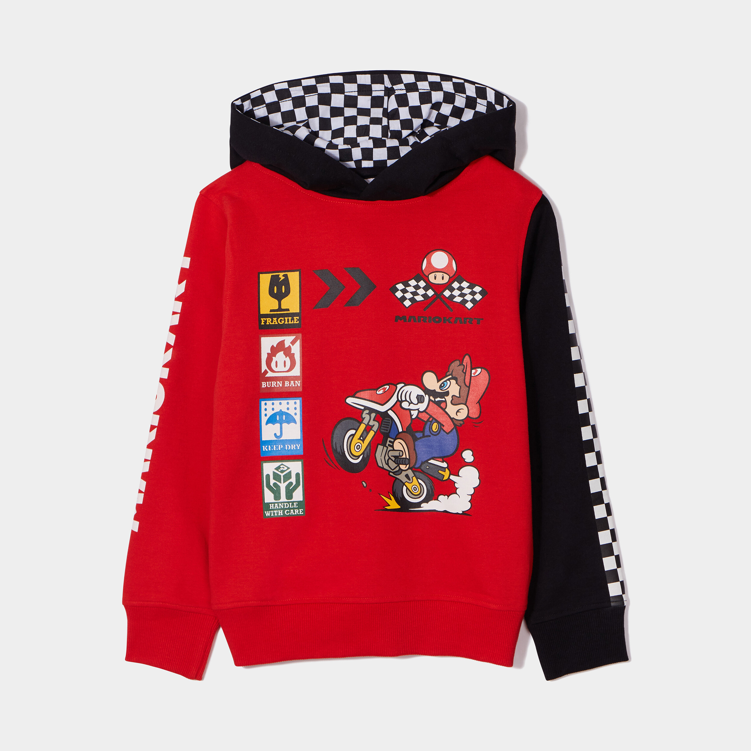 Sweat à capuche hoodie Mario Kart rouge garçon | La Halle