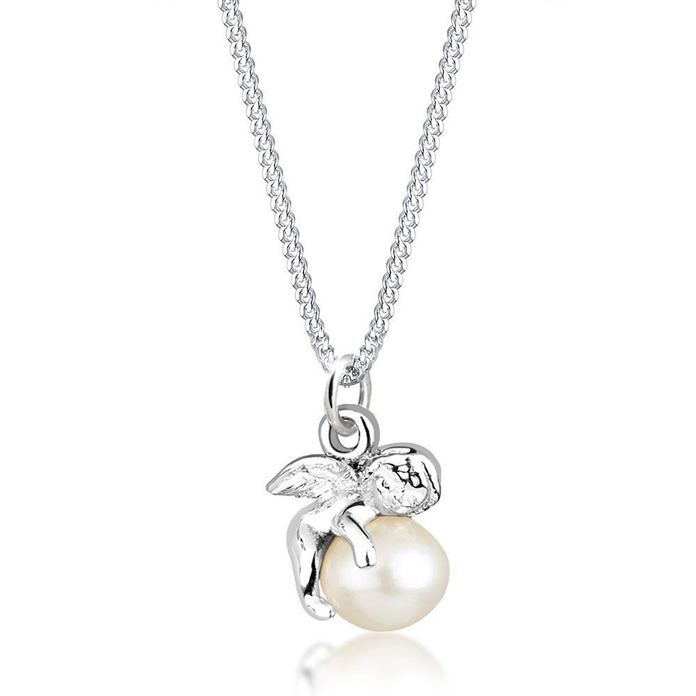 Elli Elli Collier Femmes Ange avec Perle d'eau douce en Argent Sterling 925 collier