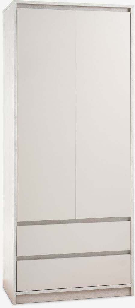 BILLUND Szafka BILLUND 80x193 2 drzwi 2 szuflady trawertyn/beż