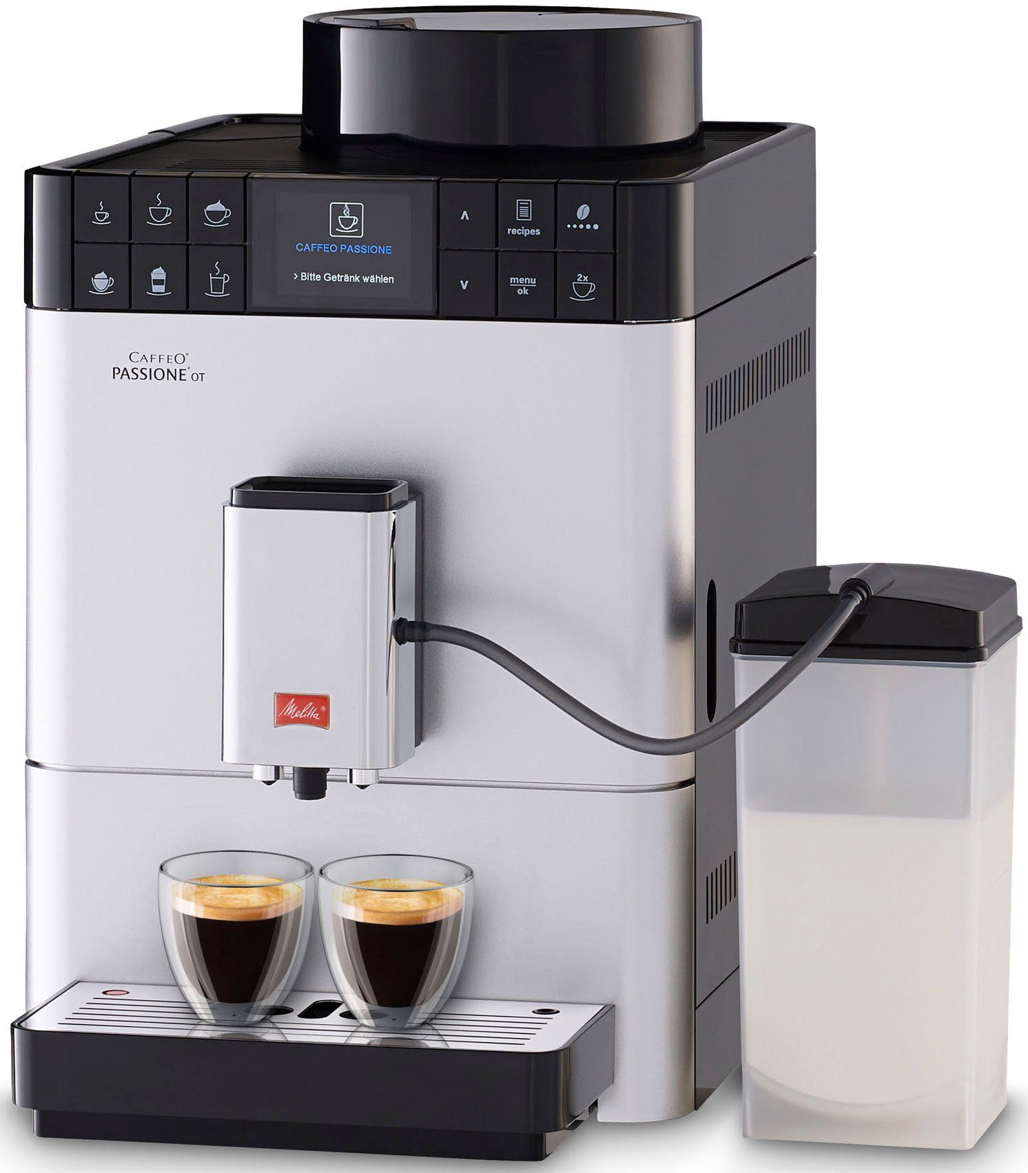 Melitta Kaffeevollautomat Passione® One Touch F53/1-101, silber, One Touch Funktion, tassengenau frisch gemahlene Bohnen