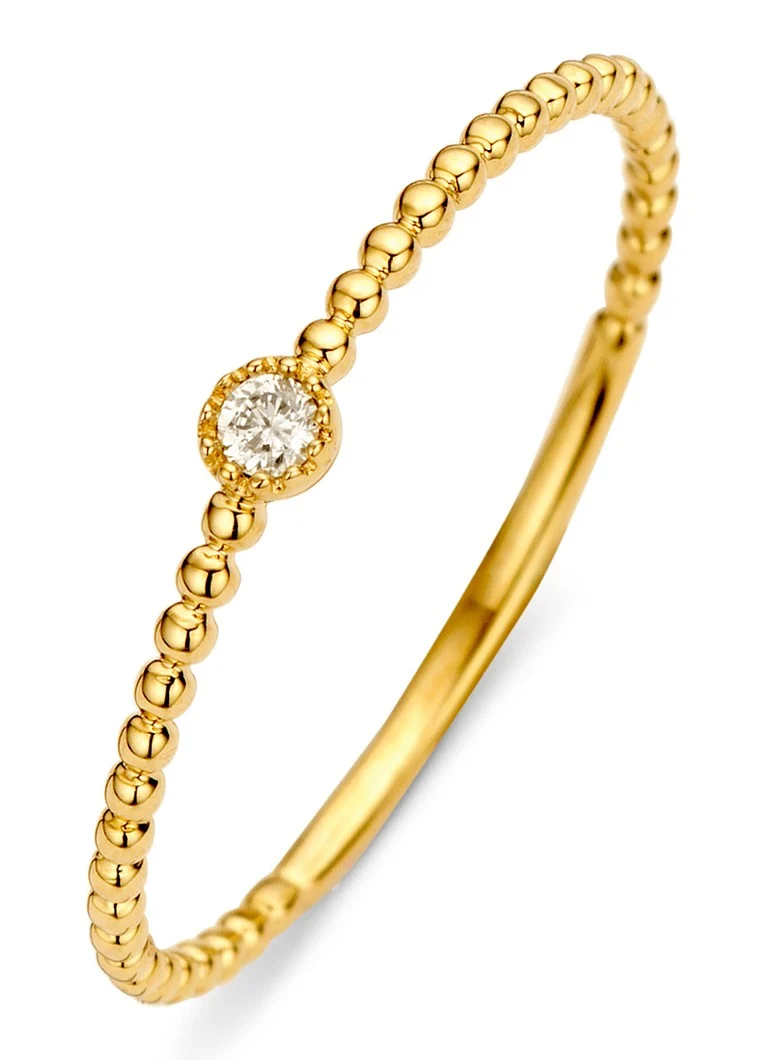 Inel Joy din aur de 14k cu un diamant de 0,03 carate.