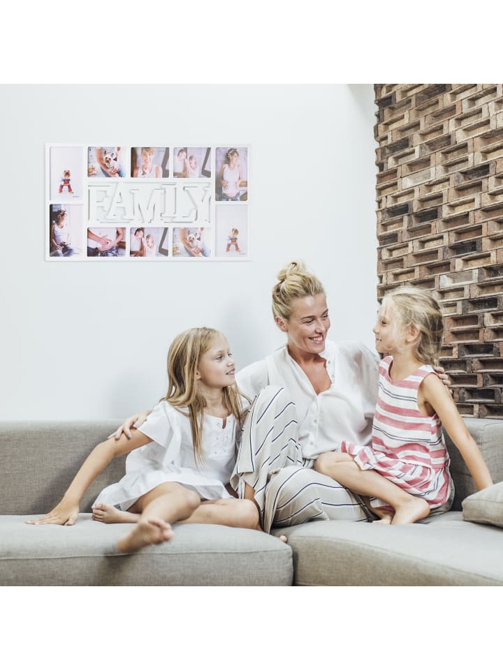 relaxdays Bilderrahmen Familie in Weiß - (B)72 x (H)36,5 x (T)2 cm günstig kaufen onesize