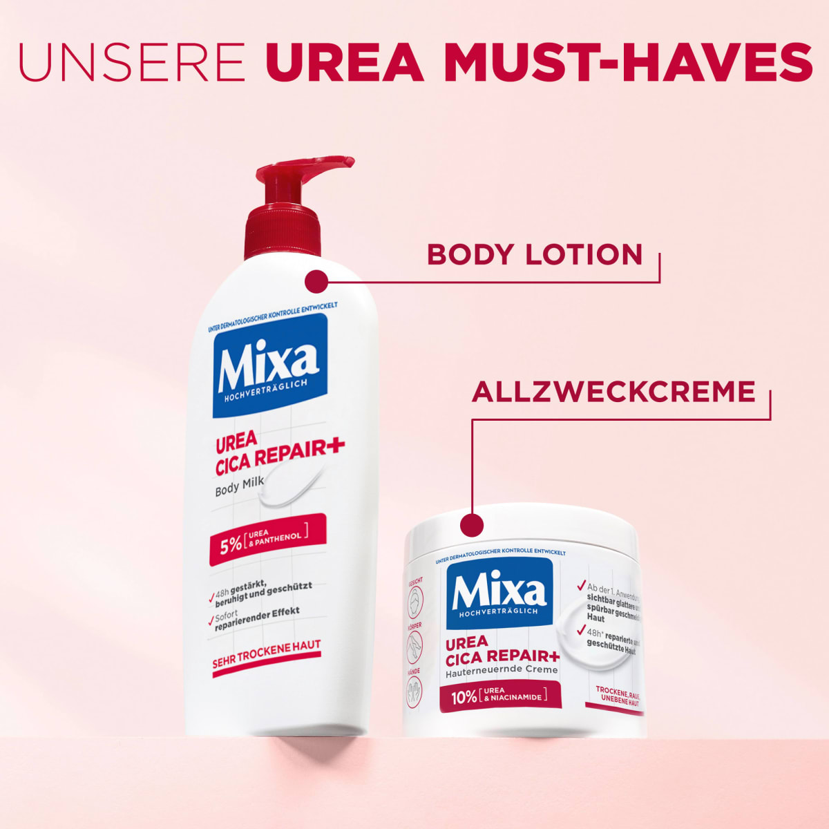Pflegecreme Urea Cica Repair 10 % Urea & Niacinamide, 400 ml