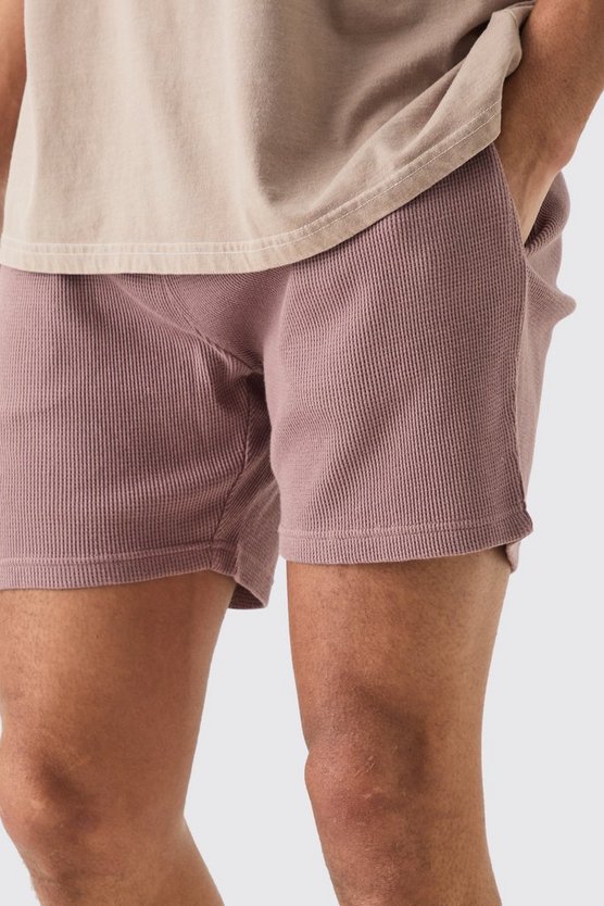 Slim-Fit Shorts in Waffeloptik