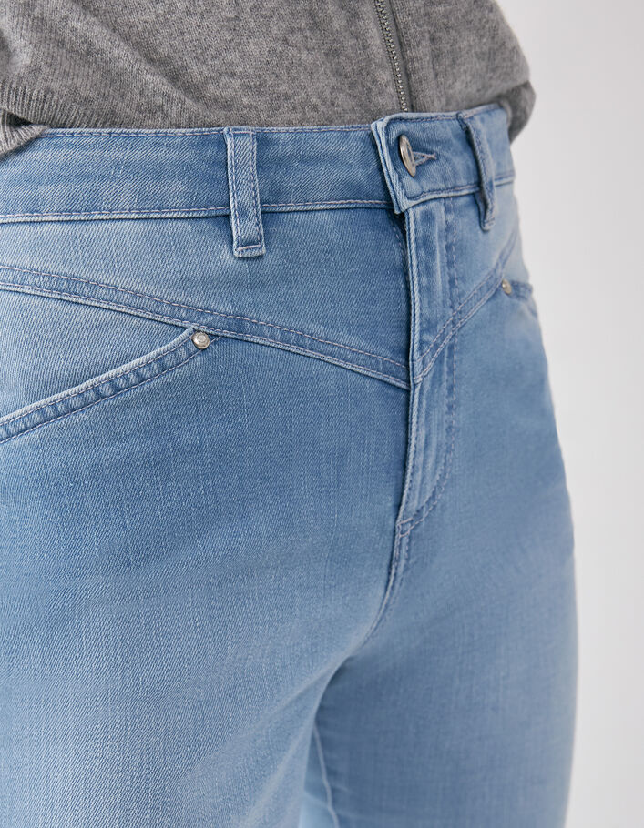 Jegging bleu clair slim sculpt up bas frangés femme