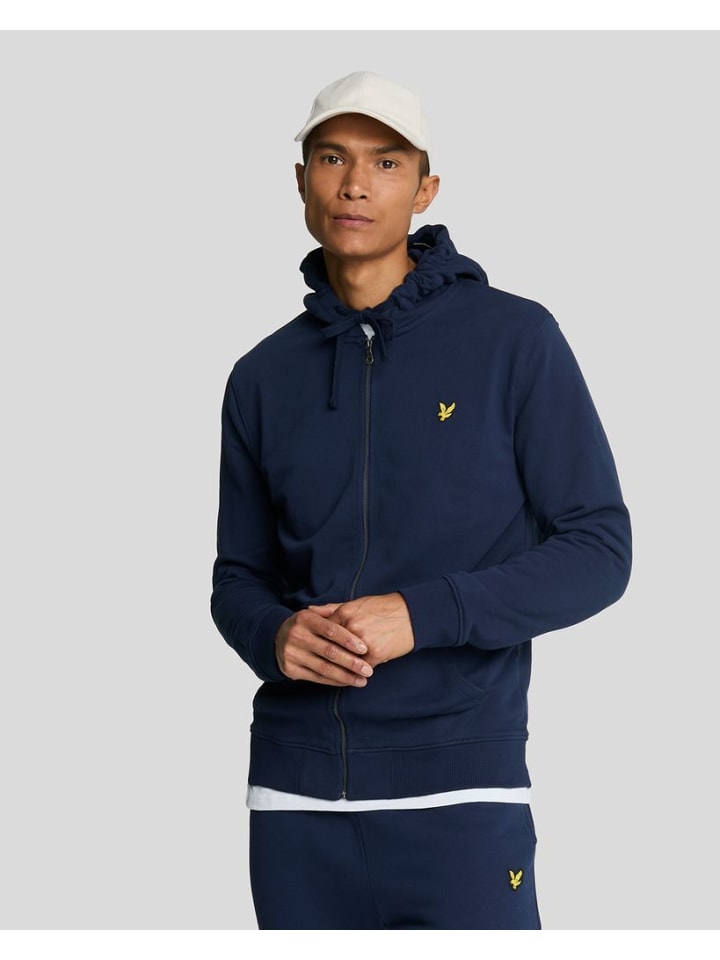 Lyle & Scott Kapuzensweatjacke in Blau günstig kaufen