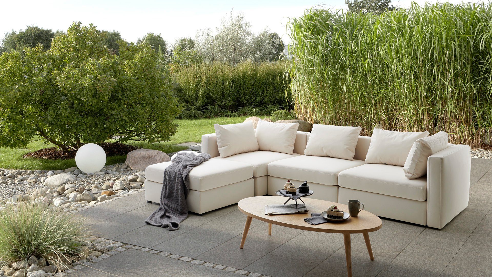 DOMO collection Loungesofa Solskin, Speziell für Outdoor, witterungsbeständig, incl. Schutzhülle