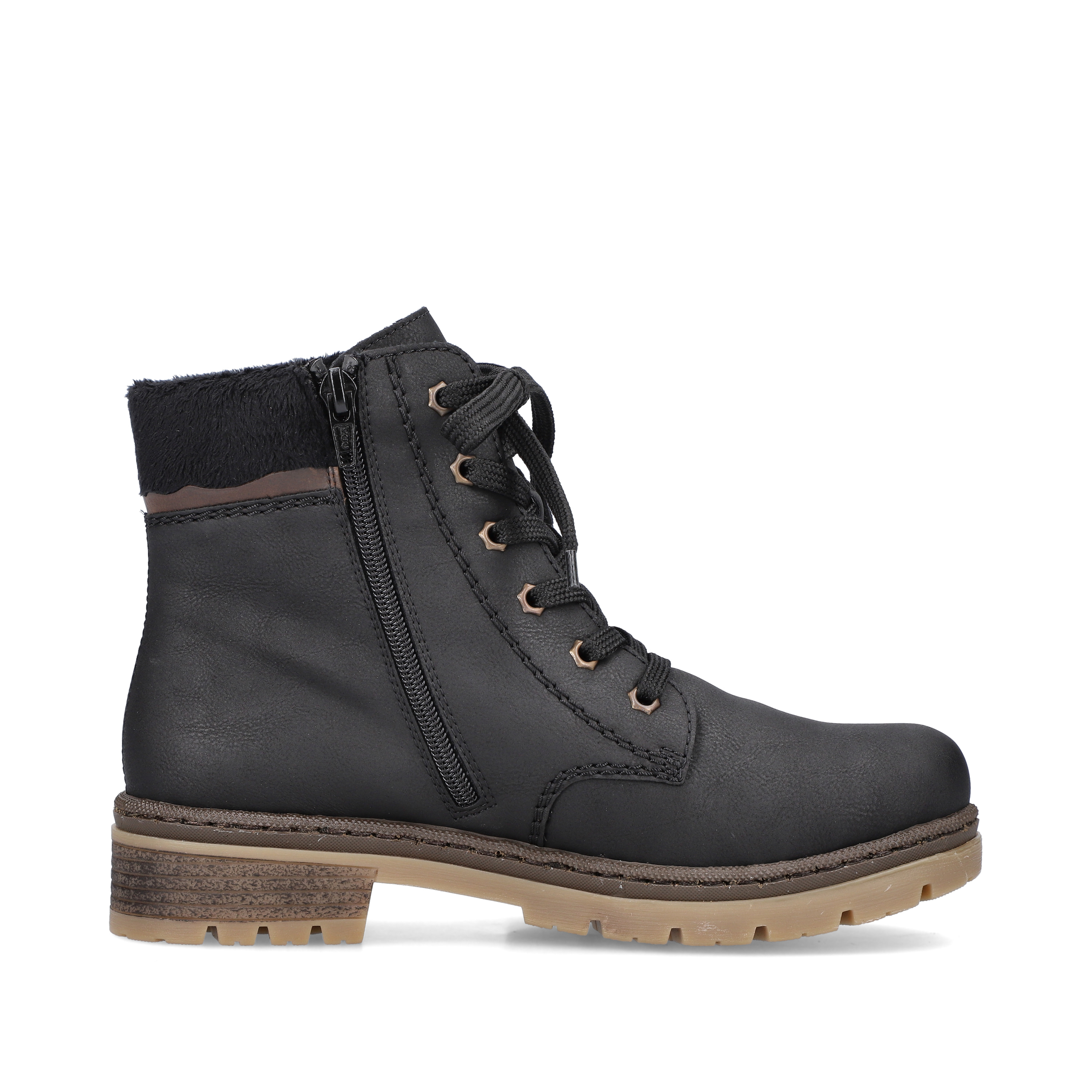Rieker Damen Schnürstiefel graphitschwarz