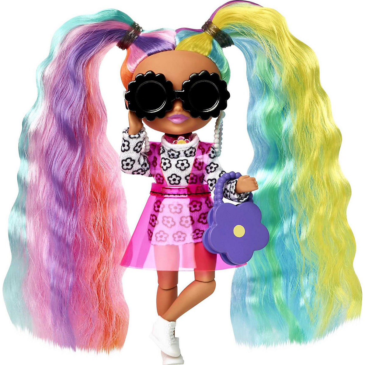 Barbie Extra Mini Doll 6 - Daisy Rainbow Pigtails
