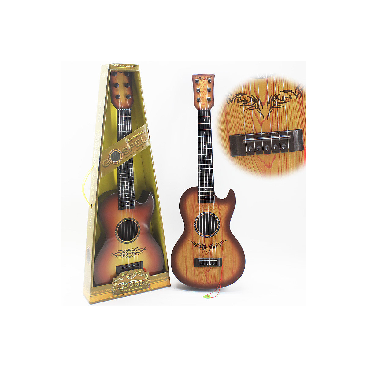 Simulationsgitarre kann pädagogisches Musikinstrumentspielzeug der Erleuchtung spielen Simuliertes Ukulele-Musikspielzeug für Kinder