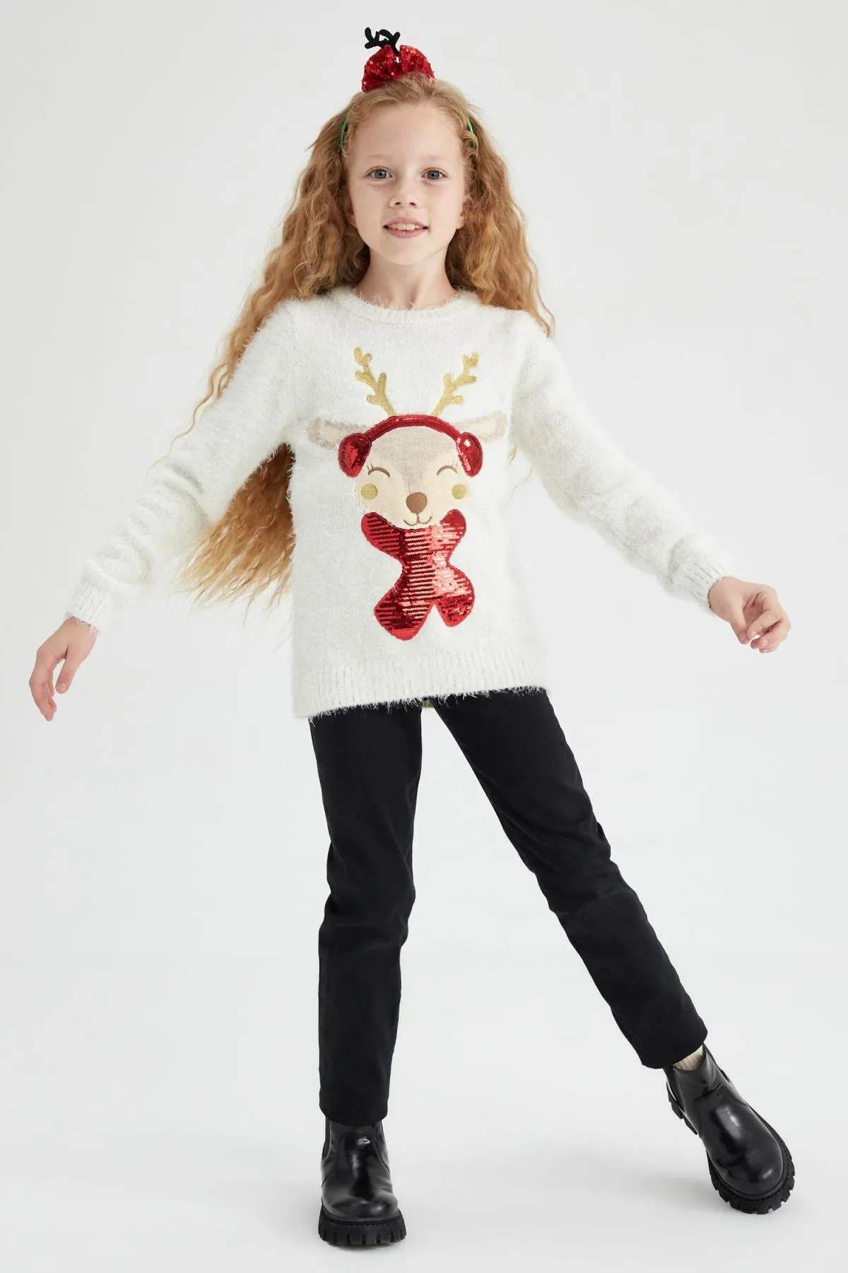 DeFacto  Mädchenpullover mit Neujahrsmotiv