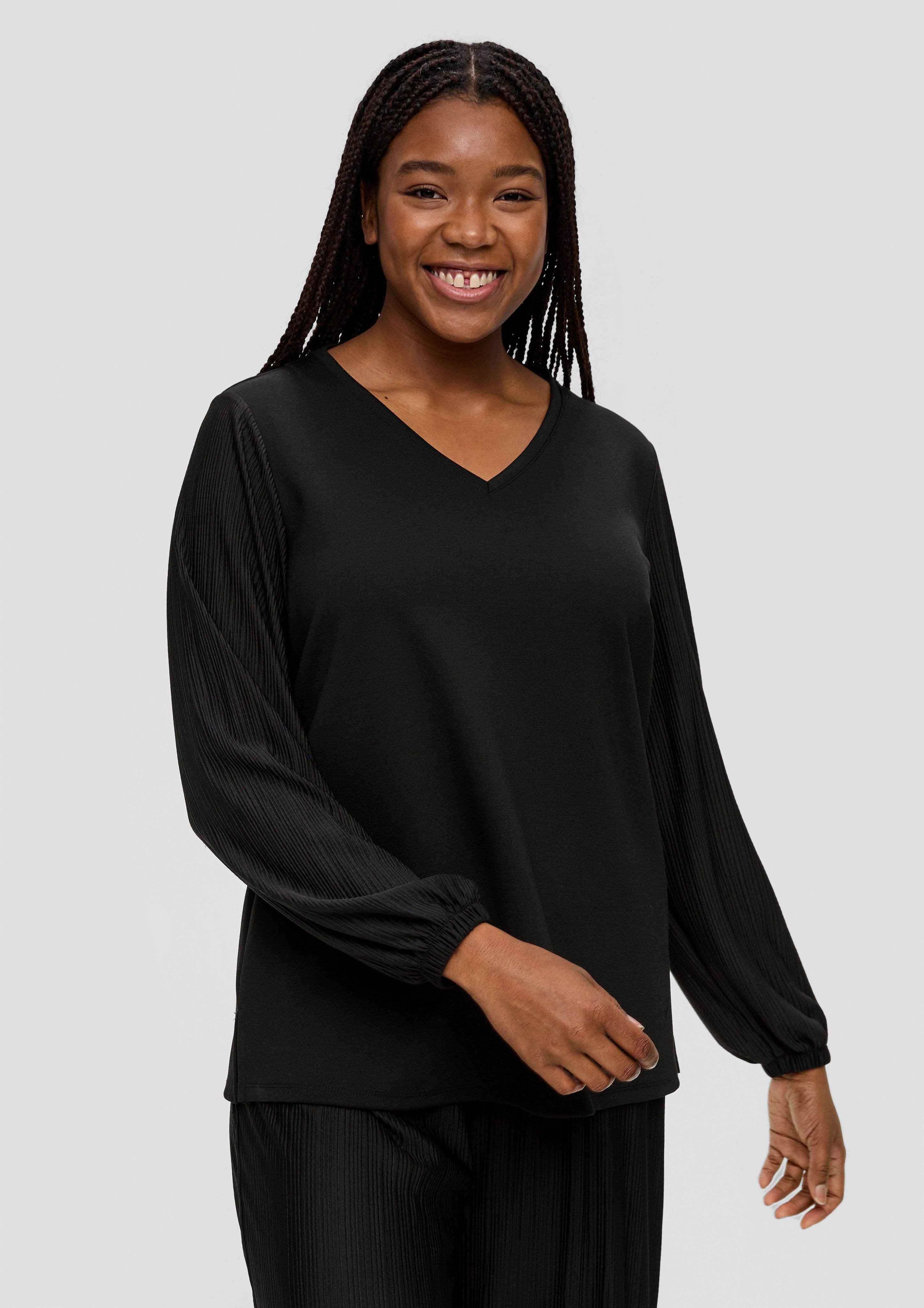 Blusenshirt mit plissierten Ärmeln  2138804-9999