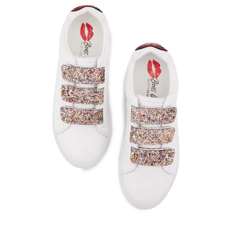 Baskets en cuir Edith glitter tongue