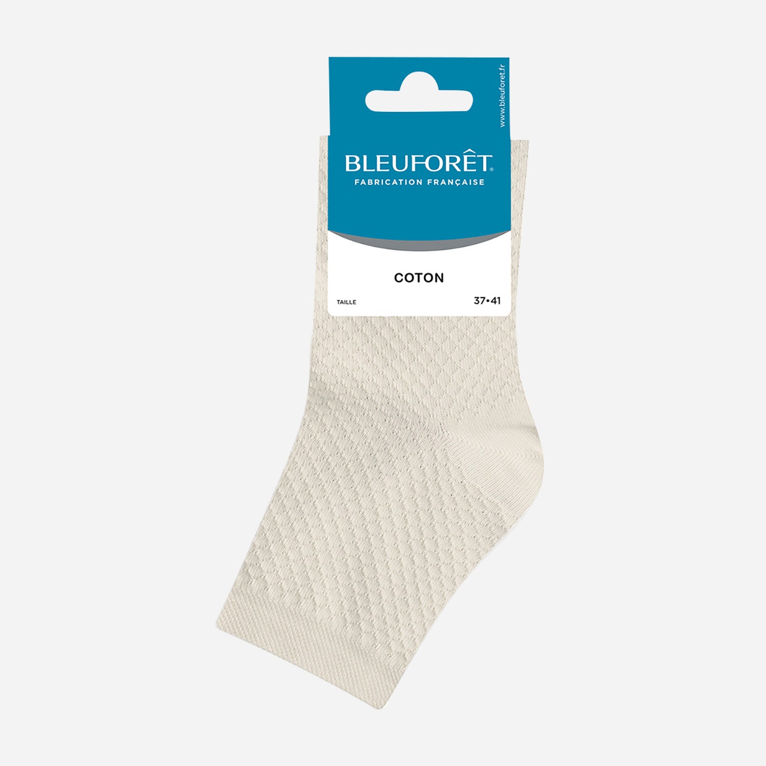 Chaussettes courtes BLEUFORET écrues à relief